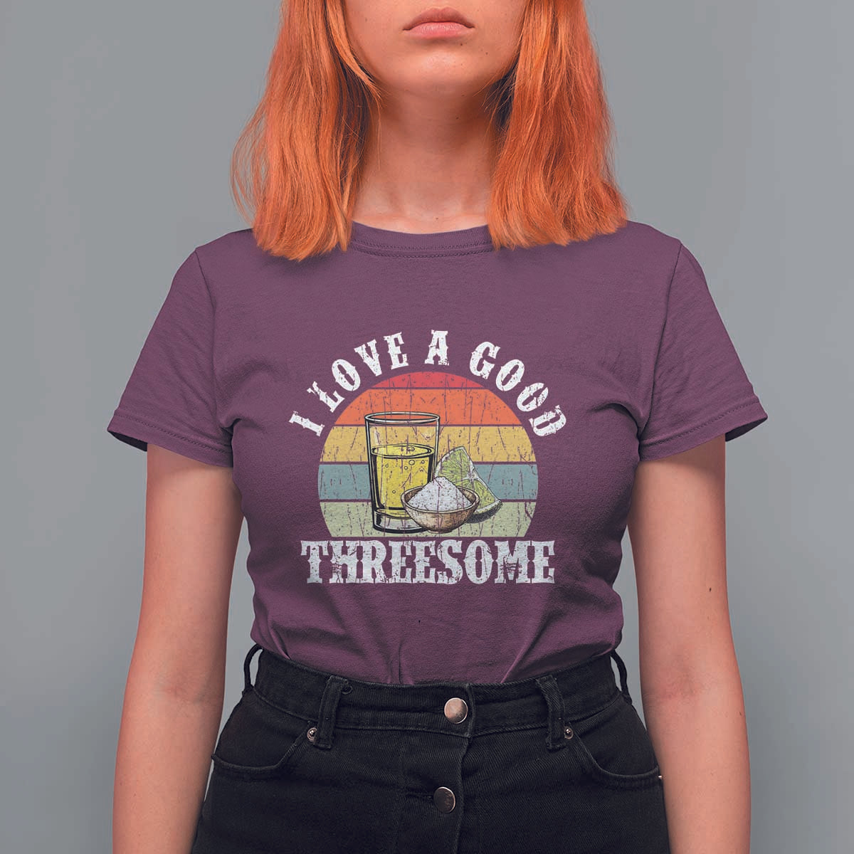 Funny Tequila Lover T Shirt For Women I Love A Good Threesome Cinco de Mayo