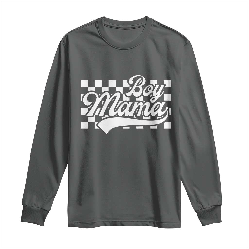 Funny Boy Mama Long Sleeve Shirt Mama Of Boy Checkerboard Mother's Day