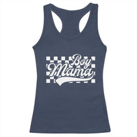 Funny Boy Mama Racerback Tank Top Mama Of Boy Checkerboard Mother's Day