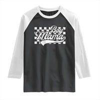 Funny Boy Mama Raglan Shirt Mama Of Boy Checkerboard Mother's Day