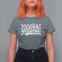 Funny Boy Mama T Shirt For Women Mama Of Boy Checkerboard Mother's Day