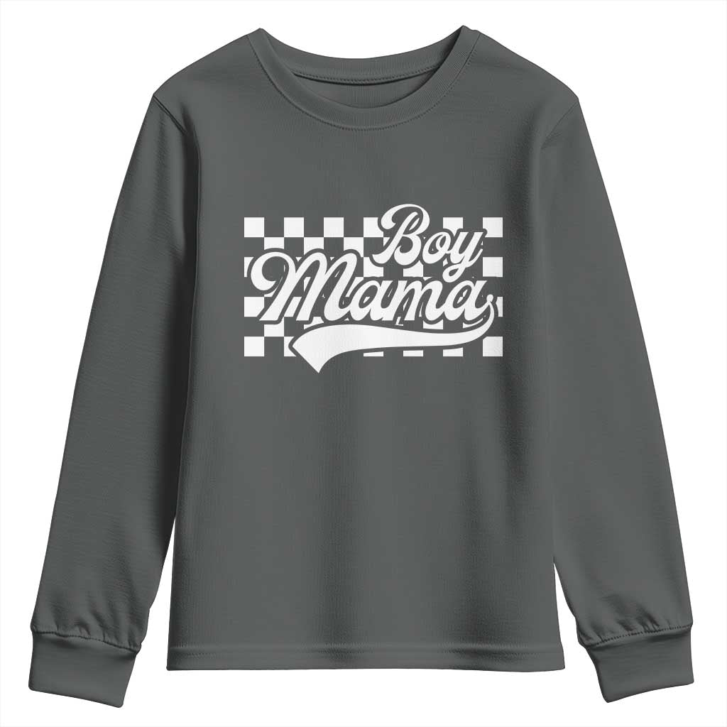 Funny Boy Mama Youth Sweatshirt Mama Of Boy Checkerboard Mother's Day