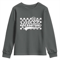 Funny Boy Mama Youth Sweatshirt Mama Of Boy Checkerboard Mother's Day