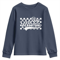 Funny Boy Mama Youth Sweatshirt Mama Of Boy Checkerboard Mother's Day