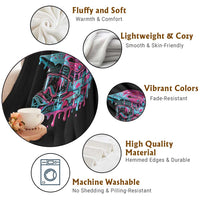 Motocross Helmet Drip Ice Cream Melt Graphic Dirt Bike Racing Throw Blanket
