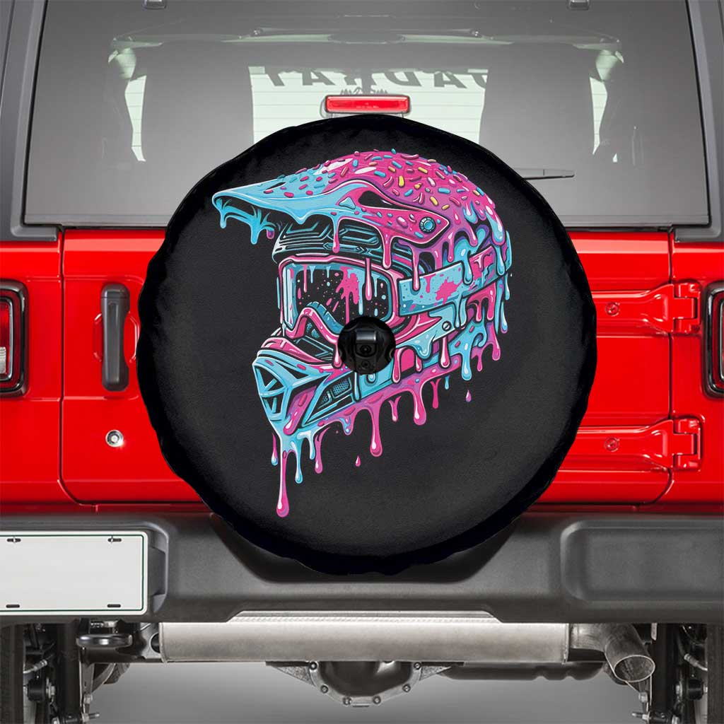 Motocross Helmet Drip Ice Cream Melt Graphic Dirt Bike Racing Spare Tire Cover
