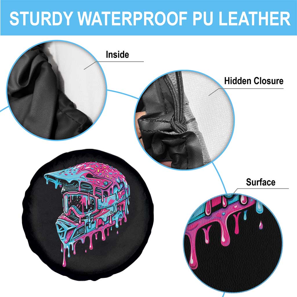 Motocross Helmet Drip Ice Cream Melt Graphic Dirt Bike Racing Spare Tire Cover