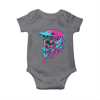 Motocross Helmet Drip Ice Cream Melt Graphic Dirt Bike Racing Baby Onesie