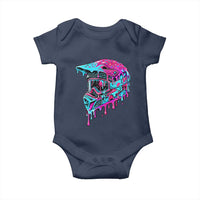 Motocross Helmet Drip Ice Cream Melt Graphic Dirt Bike Racing Baby Onesie