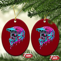 Motocross Helmet Drip Ice Cream Melt Graphic Dirt Bike Racing Ceramic Ornament