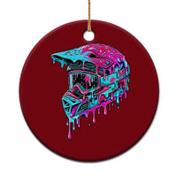 Motocross Helmet Drip Ice Cream Melt Graphic Dirt Bike Racing Ceramic Ornament