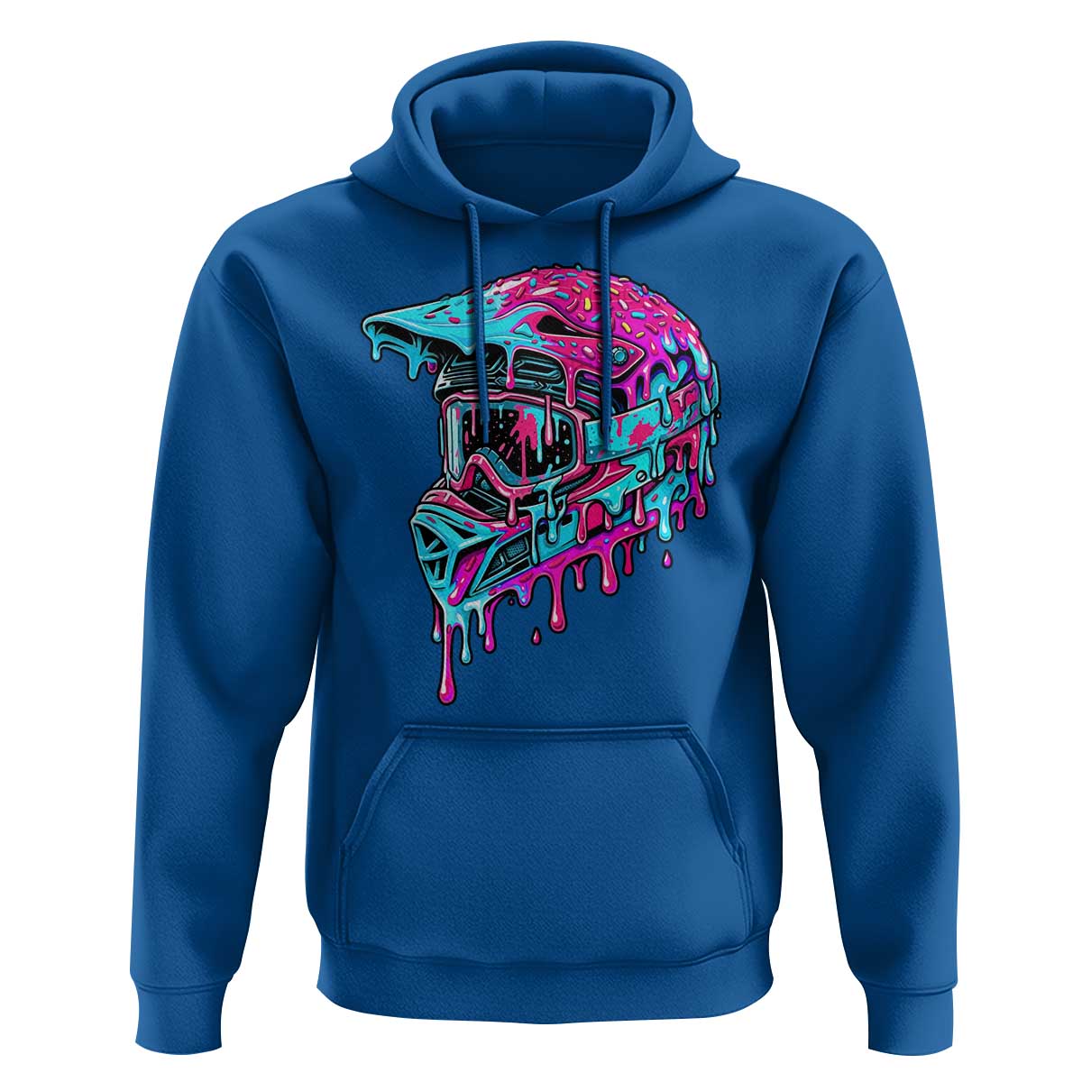 Motocross Helmet Drip Ice Cream Melt Graphic Dirt Bike Racing Hoodie