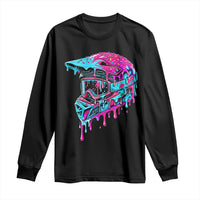 Motocross Helmet Drip Ice Cream Melt Graphic Dirt Bike Racing Long Sleeve Shirt