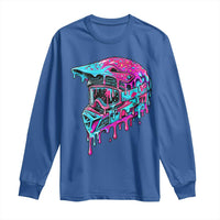 Motocross Helmet Drip Ice Cream Melt Graphic Dirt Bike Racing Long Sleeve Shirt