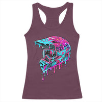 Motocross Helmet Drip Ice Cream Melt Graphic Dirt Bike Racing Racerback Tank Top