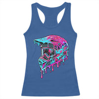 Motocross Helmet Drip Ice Cream Melt Graphic Dirt Bike Racing Racerback Tank Top