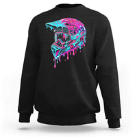 Motocross Helmet Drip Ice Cream Melt Graphic Dirt Bike Racing Sweatshirt