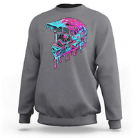 Motocross Helmet Drip Ice Cream Melt Graphic Dirt Bike Racing Sweatshirt