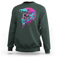 Motocross Helmet Drip Ice Cream Melt Graphic Dirt Bike Racing Sweatshirt