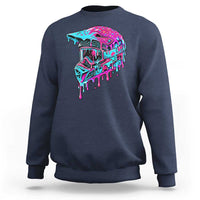 Motocross Helmet Drip Ice Cream Melt Graphic Dirt Bike Racing Sweatshirt