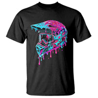 Motocross Helmet Drip Ice Cream Melt Graphic Dirt Bike Racing T Shirt