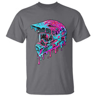 Motocross Helmet Drip Ice Cream Melt Graphic Dirt Bike Racing T Shirt