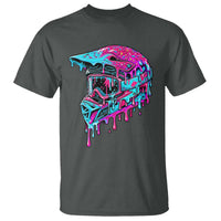 Motocross Helmet Drip Ice Cream Melt Graphic Dirt Bike Racing T Shirt