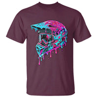 Motocross Helmet Drip Ice Cream Melt Graphic Dirt Bike Racing T Shirt