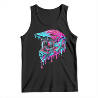 Motocross Helmet Drip Ice Cream Melt Graphic Dirt Bike Racing Tank Top