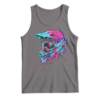 Motocross Helmet Drip Ice Cream Melt Graphic Dirt Bike Racing Tank Top