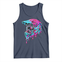 Motocross Helmet Drip Ice Cream Melt Graphic Dirt Bike Racing Tank Top