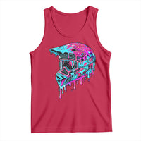 Motocross Helmet Drip Ice Cream Melt Graphic Dirt Bike Racing Tank Top