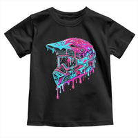 Motocross Helmet Drip Ice Cream Melt Graphic Dirt Bike Racing Toddler T Shirt
