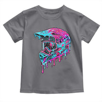 Motocross Helmet Drip Ice Cream Melt Graphic Dirt Bike Racing Toddler T Shirt