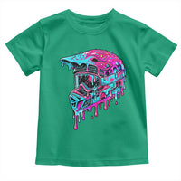 Motocross Helmet Drip Ice Cream Melt Graphic Dirt Bike Racing Toddler T Shirt