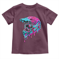 Motocross Helmet Drip Ice Cream Melt Graphic Dirt Bike Racing Toddler T Shirt