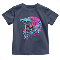 Motocross Helmet Drip Ice Cream Melt Graphic Dirt Bike Racing Toddler T Shirt
