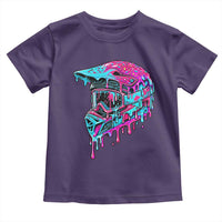 Motocross Helmet Drip Ice Cream Melt Graphic Dirt Bike Racing Toddler T Shirt