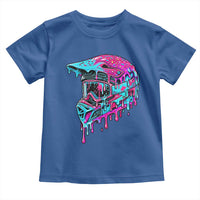 Motocross Helmet Drip Ice Cream Melt Graphic Dirt Bike Racing Toddler T Shirt