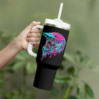 Motocross Helmet Drip Ice Cream Melt Graphic Dirt Bike Racing Tumbler With Handle