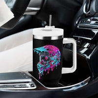 Motocross Helmet Drip Ice Cream Melt Graphic Dirt Bike Racing Tumbler With Handle