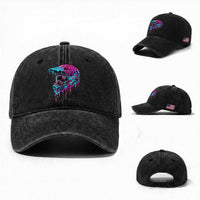 Motocross Helmet Drip Ice Cream Melt Graphic Dirt Bike Racing Washed Cotton Baseball Cap
