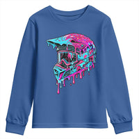 Motocross Helmet Drip Ice Cream Melt Graphic Dirt Bike Racing Youth Sweatshirt