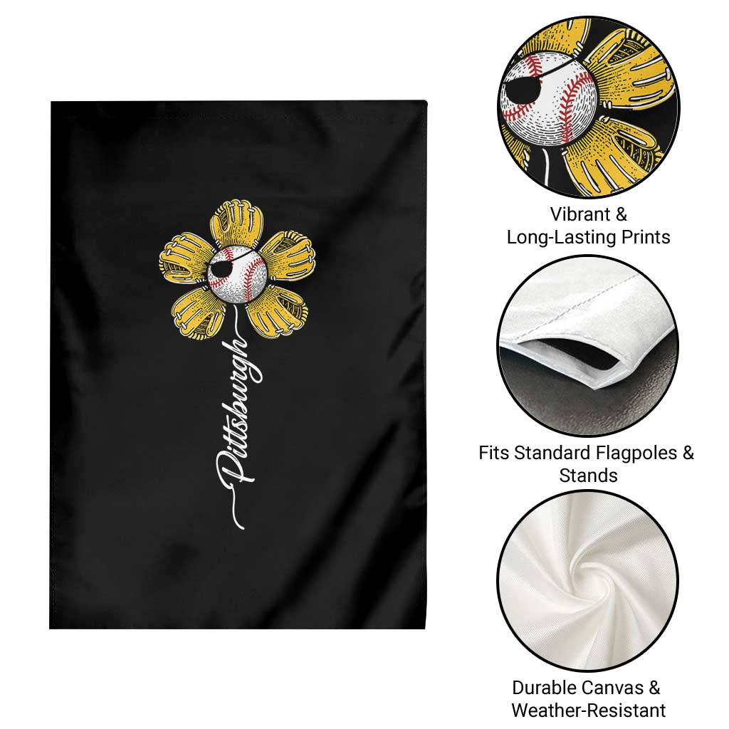 Pittsburgh Sport Retro Baseball Flower Garden Flag Funny Game Day