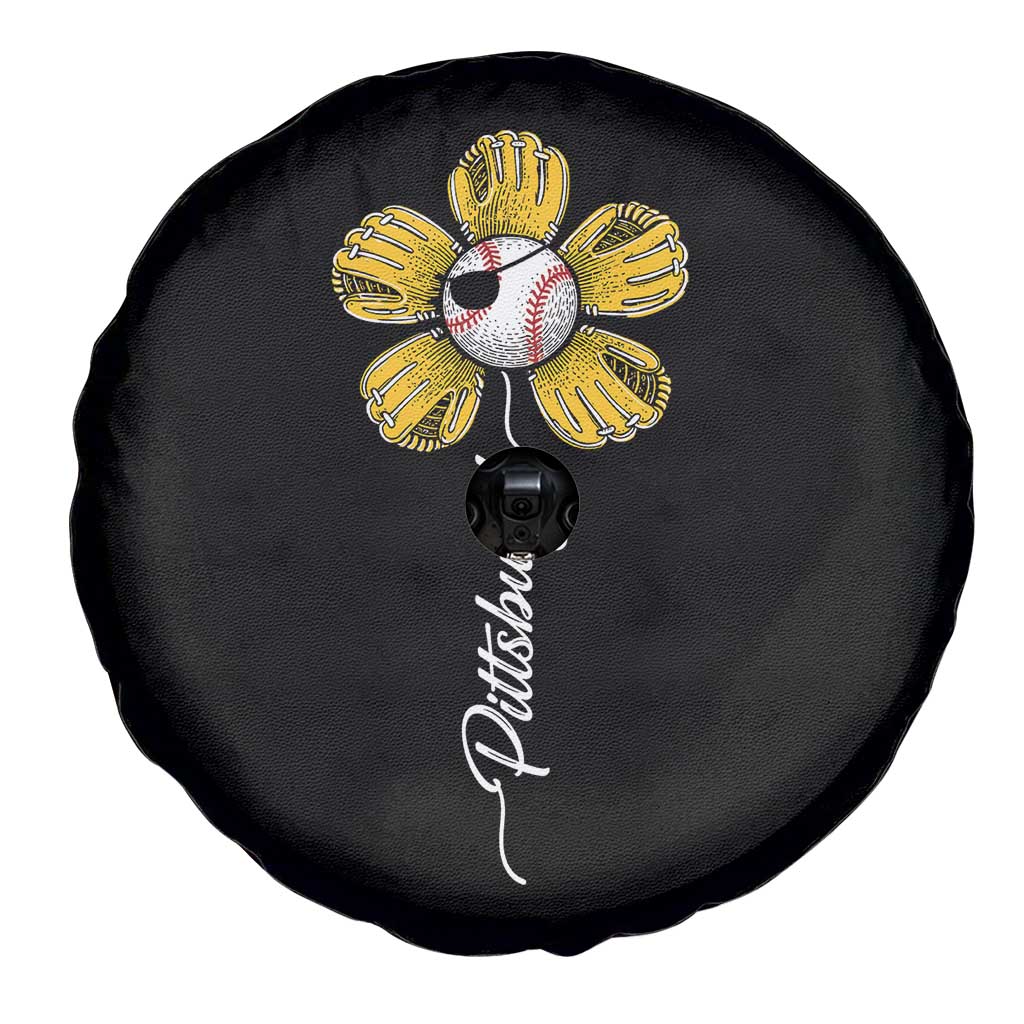 Pittsburgh Sport Retro Baseball Flower Spare Tire Cover Funny Game Day