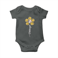 Pittsburgh Sport Retro Baseball Flower Baby Onesie Funny Game Day