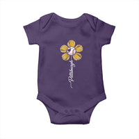 Pittsburgh Sport Retro Baseball Flower Baby Onesie Funny Game Day