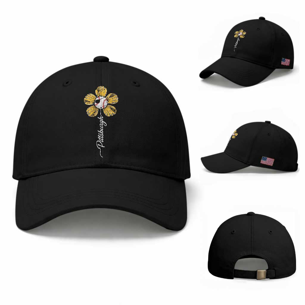 Pittsburgh Sport Retro Baseball Flower Baseball Cap Funny Game Day