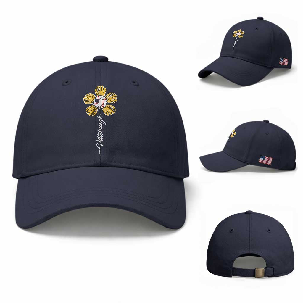 Pittsburgh Sport Retro Baseball Flower Baseball Cap Funny Game Day