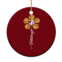 Pittsburgh Sport Retro Baseball Flower Ceramic Ornament Funny Game Day